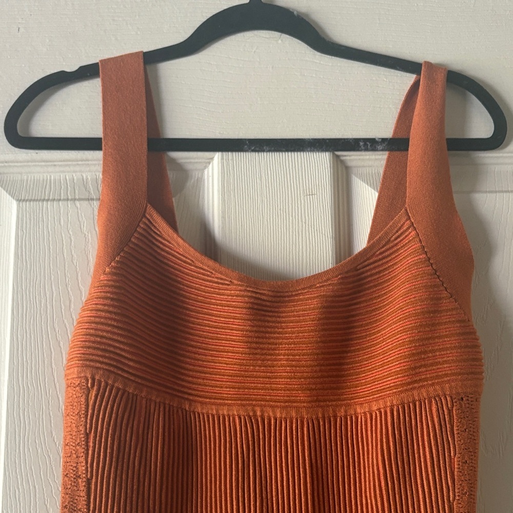 GUESS Orange Ribbed Tank Mini Dress - Picture 2 of 4